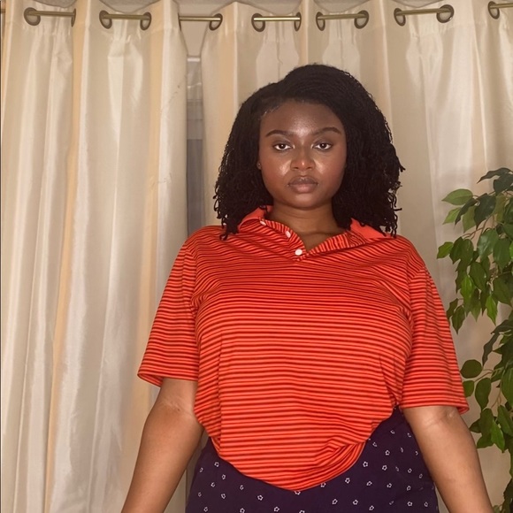 SOLD-Nike Orange Workout Polo top - Picture 10 of 16